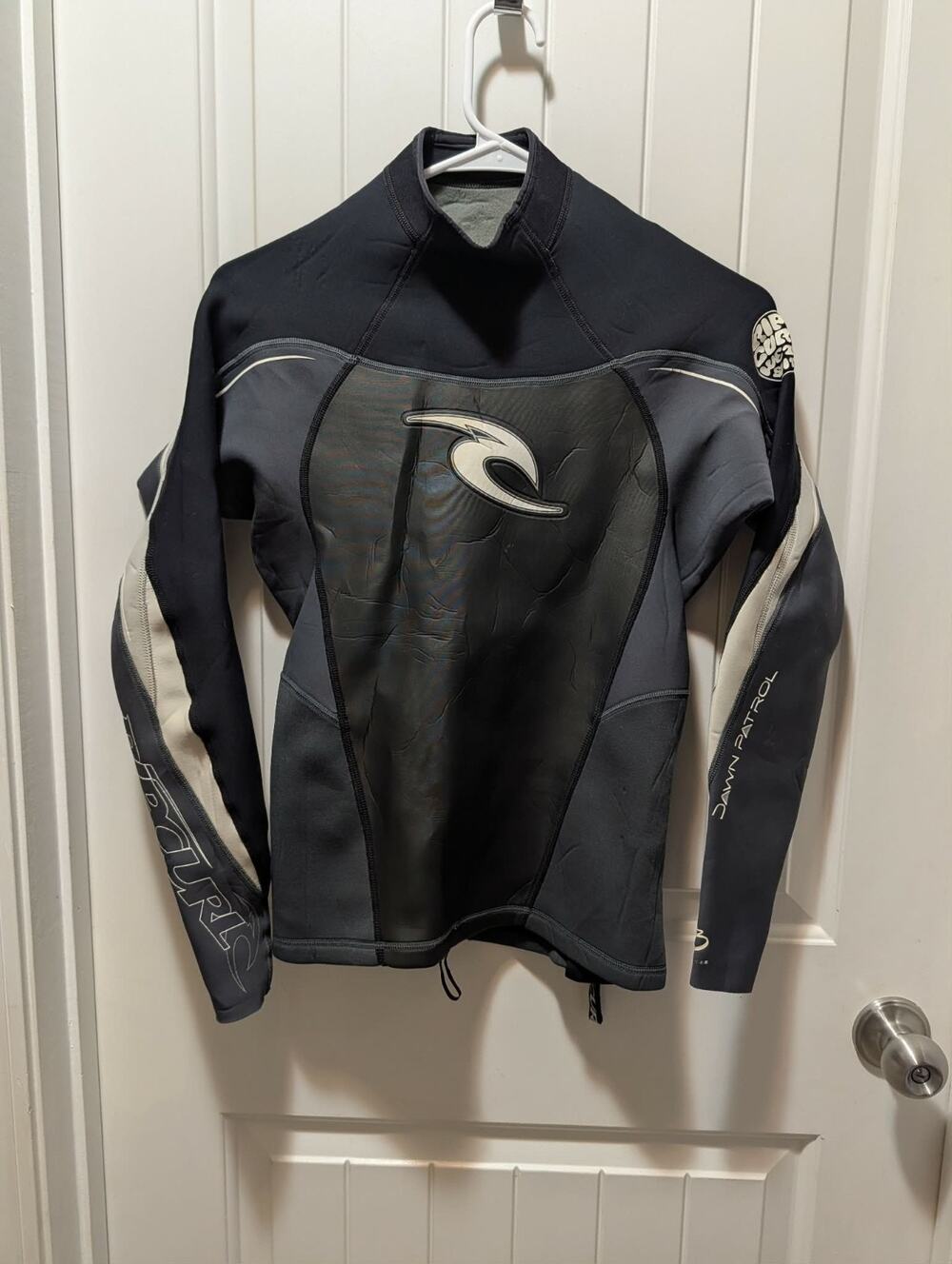 Rip Curl Dawn Patrol Long Sleeve Jacket Charcoal Black Wetsuit Top Surf Size S